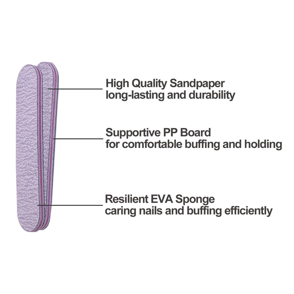 AhaTopia versatile nail files for natural, acrylic, gel, poly gel, and dip nails.