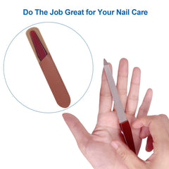 AhaTopia pointed-tip nail file for precise buffing and under-nail cleaning.