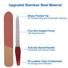 AhaTopia sapphire grit nail file for smooth natural nails.