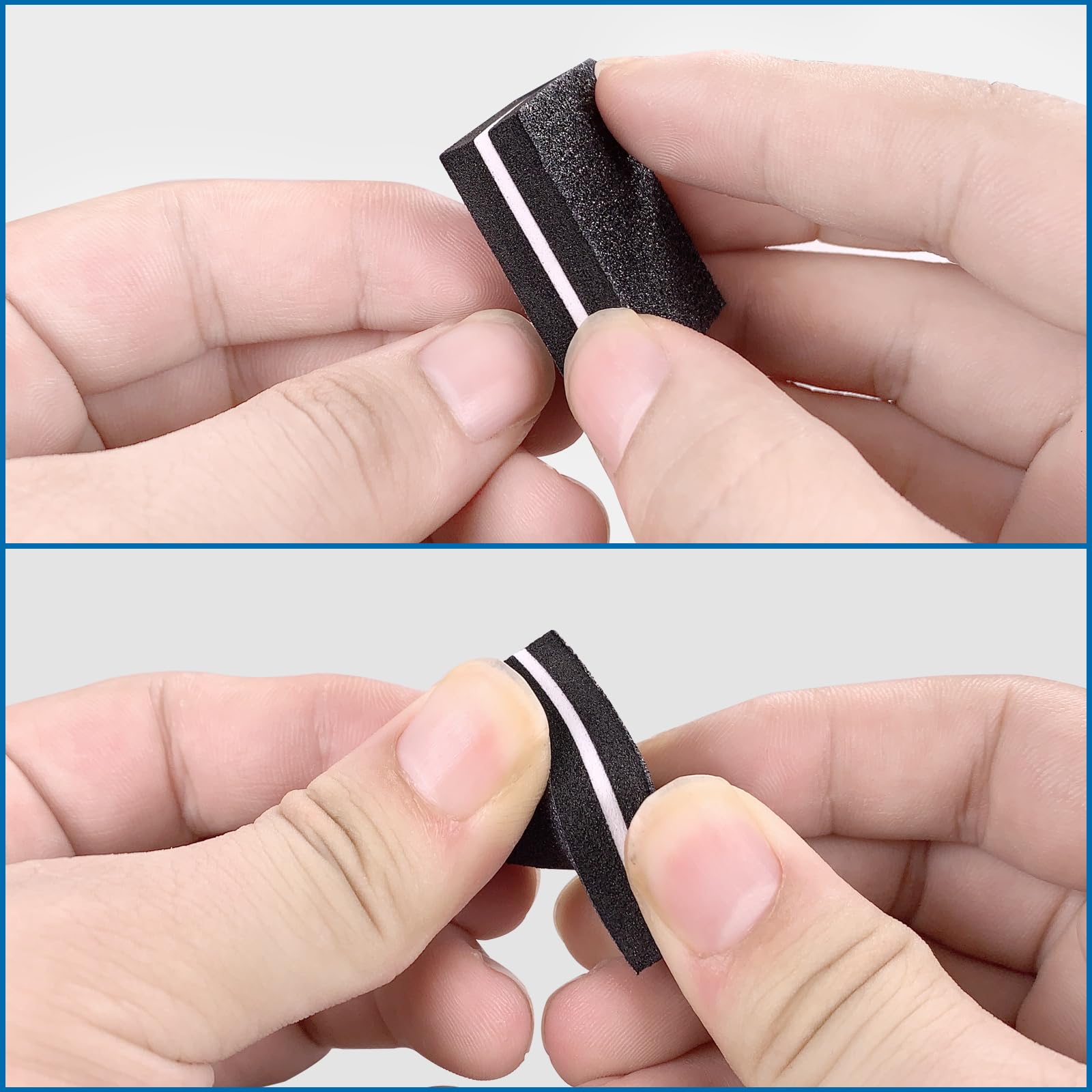 AhaTopia smoothing buffer refining nail edges for a polished finish