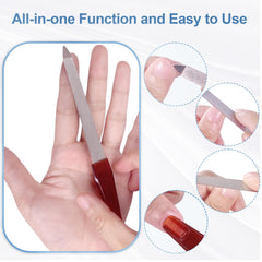 AhaTopia stainless steel nail file, double-sided for versatile filing.