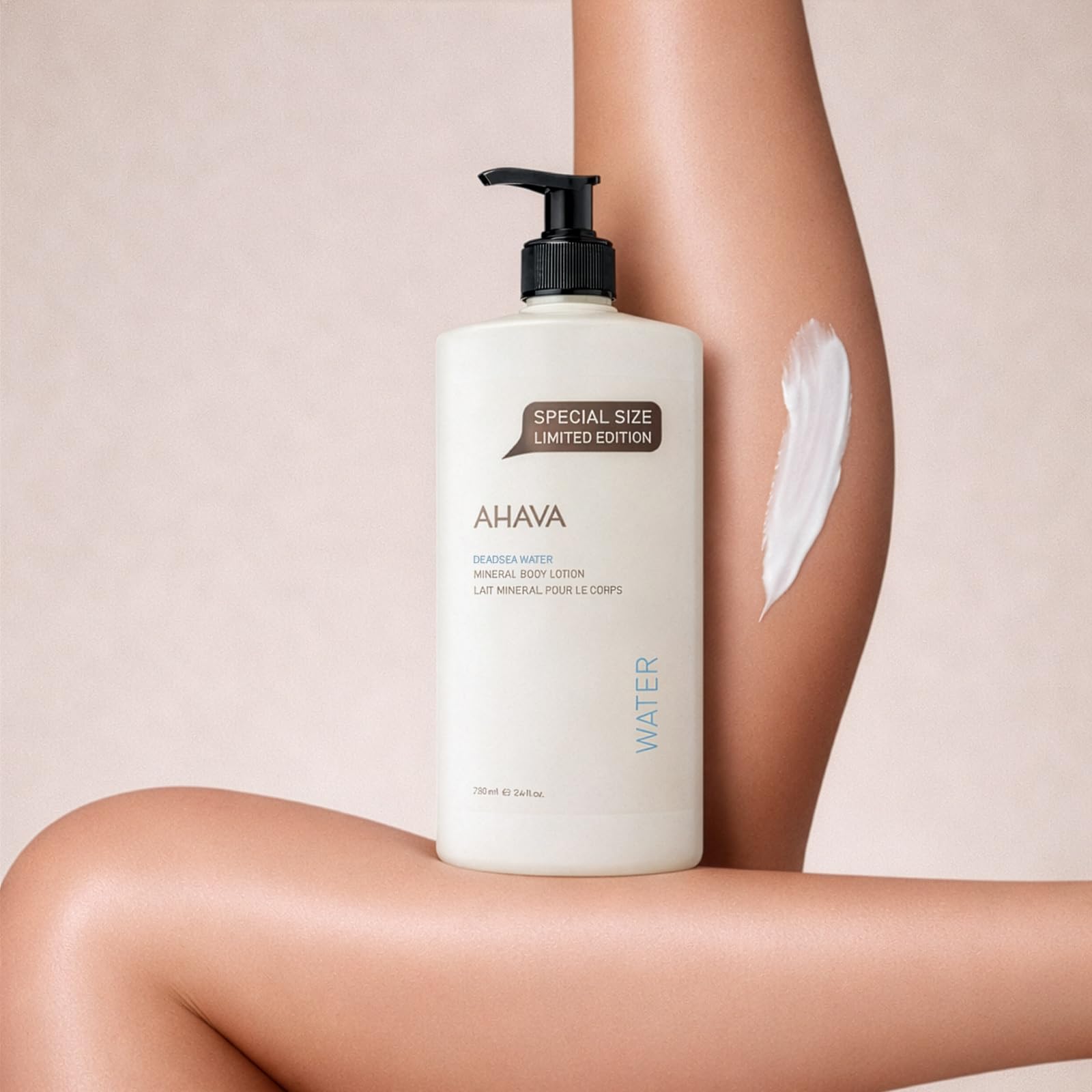 Ingredient list highlight Osmoter minerals and aloe in AHAVA lotion