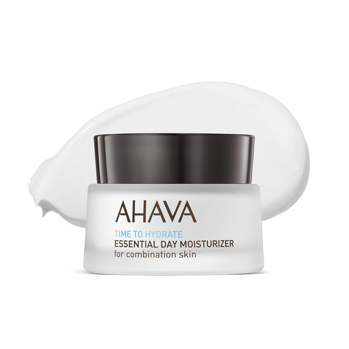 AHAVA Essential Day Moisturizer texture close-up showing lightweight hydration.