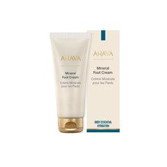 Close-up of AHAVA foot cream texture for smoothing rough soles.