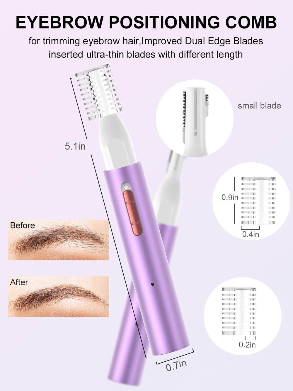 AHHFEI ear-hair-trimmer with quiet operation for sensitive areas