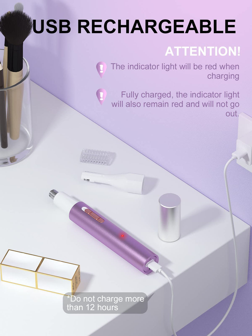 AHHFEI eyebrow-trimmer compact design for precise shaping on the go