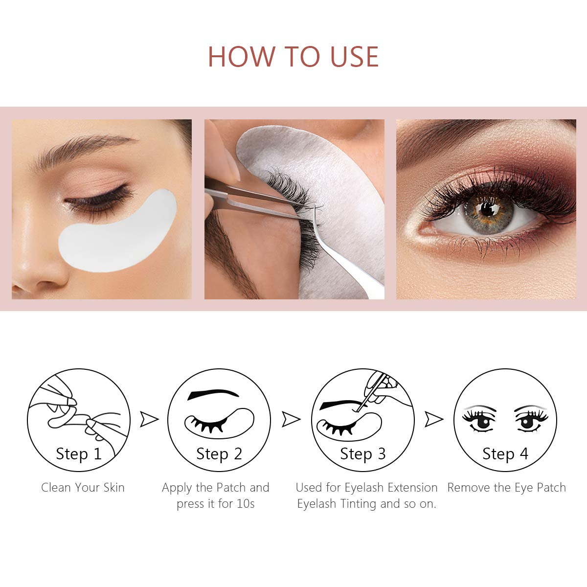 AHIER lint-free eye pads resist peeling during removal for a cleaner finish.