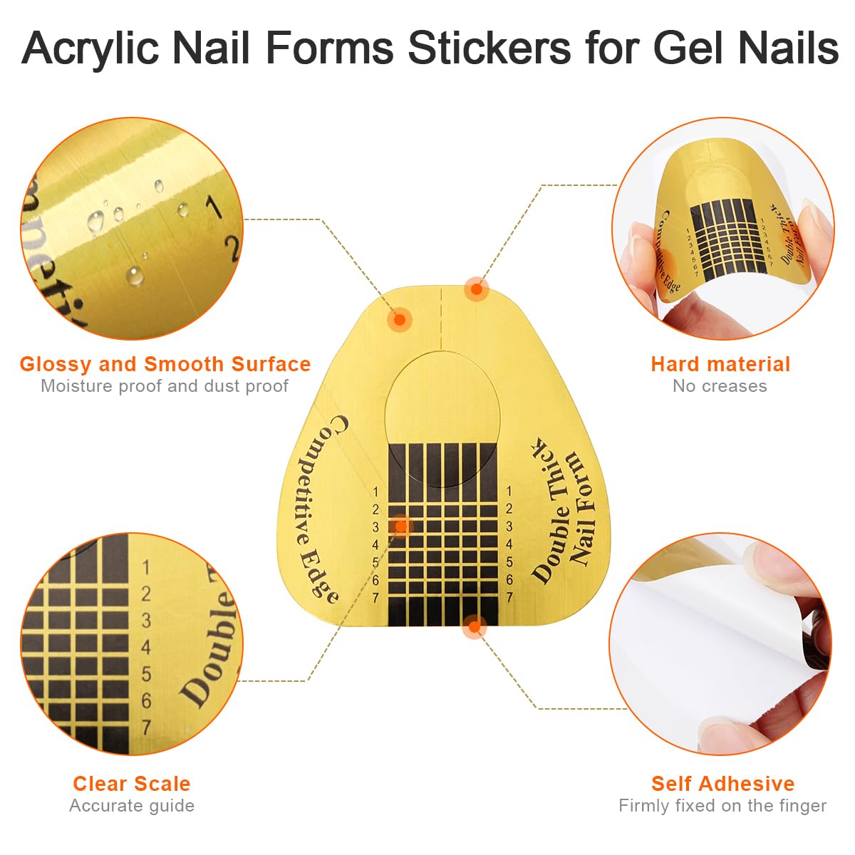 AHIER nail forms open ring design for easy wrapping around fingers.