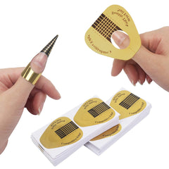 AHIER nail forms with self-adhesive backing for quick, clean nail extensions.