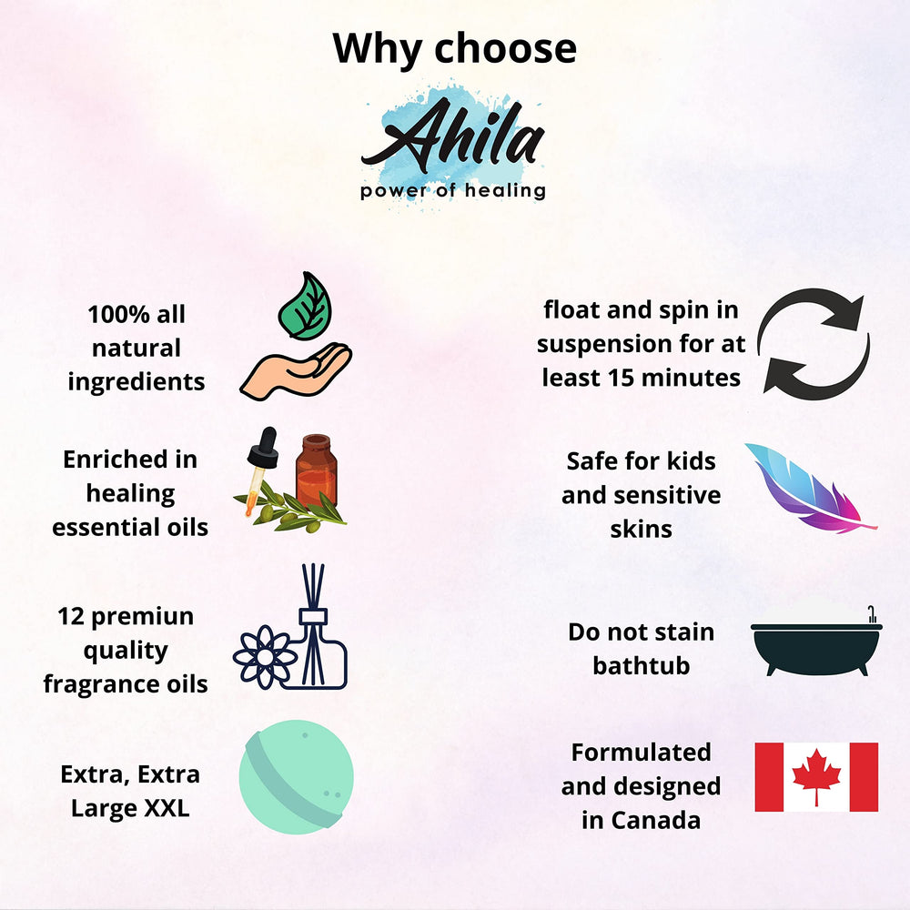 Ahila organic bombs with shea and coconut butter for moisturized skin