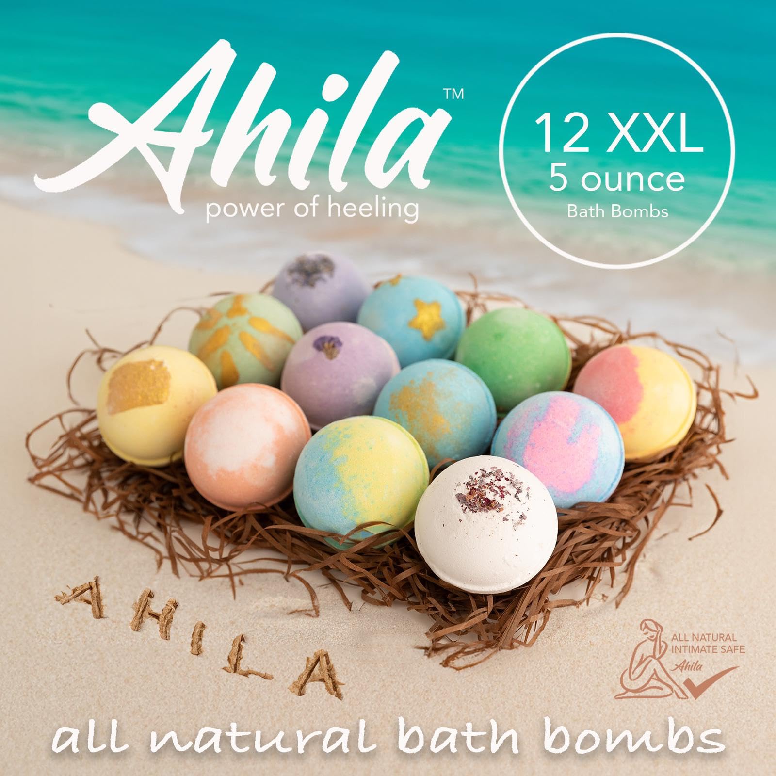 Ahila bath bombs with essential oils for soothing aroma in bath