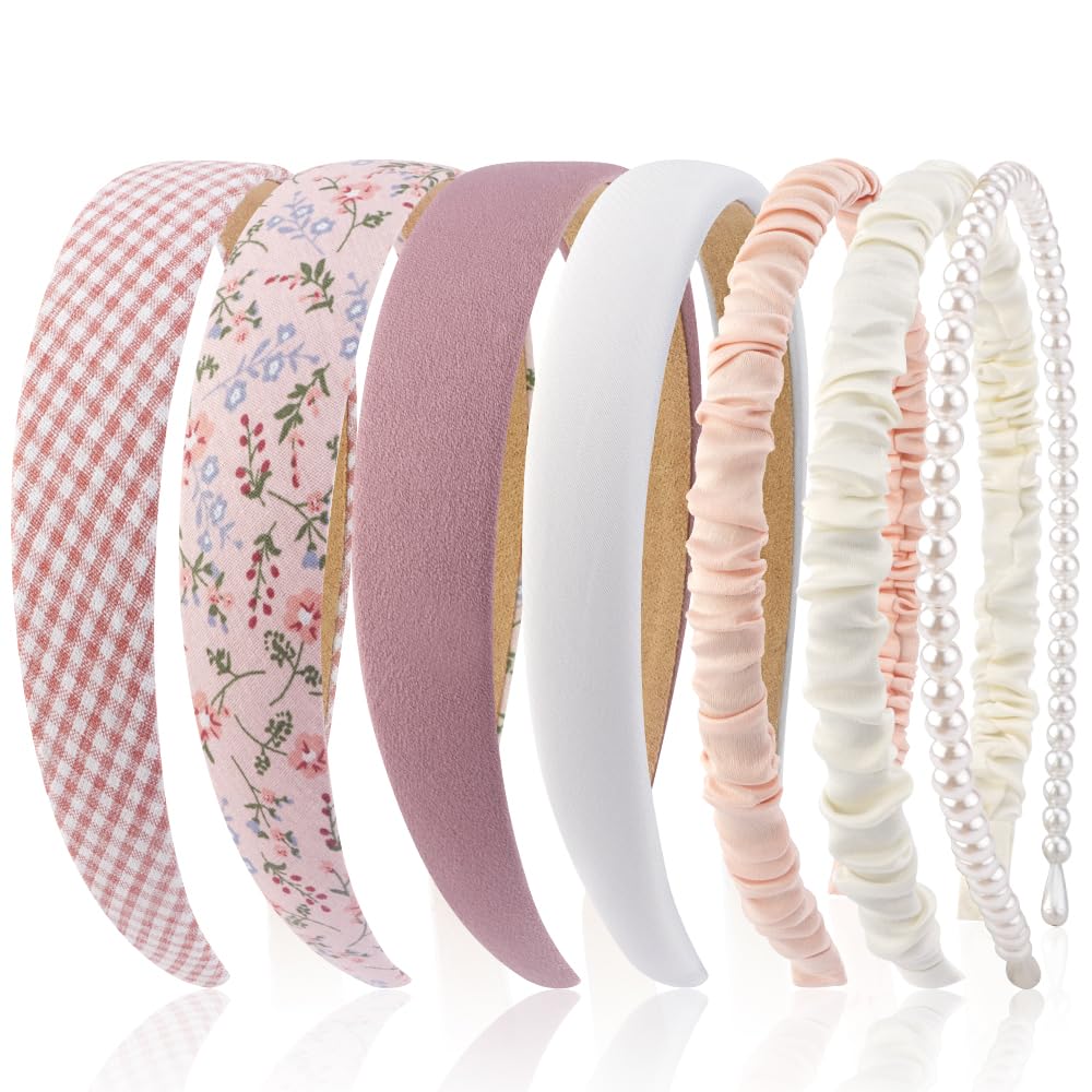 AHONEY 7 pack diademas rosa, varios estilos para looks diarios