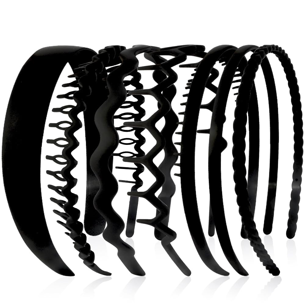Diadema AHONEY negra con dientes para un ajuste firme.