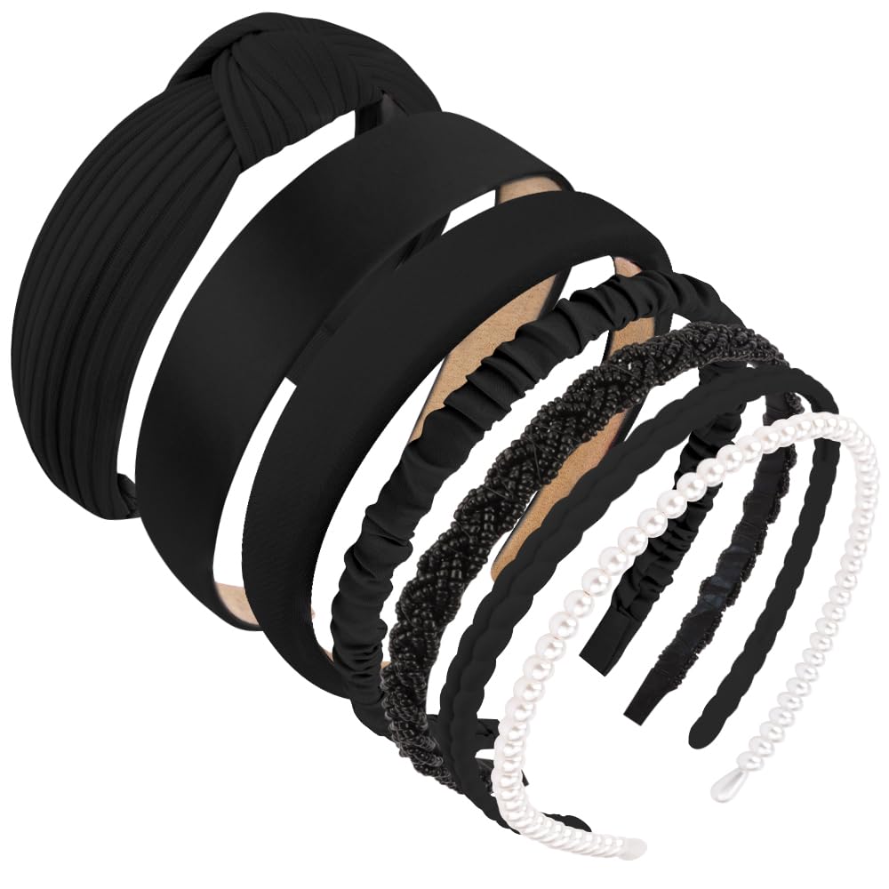 AHONEY diadema negra delgada perfecta para coletas discretas.