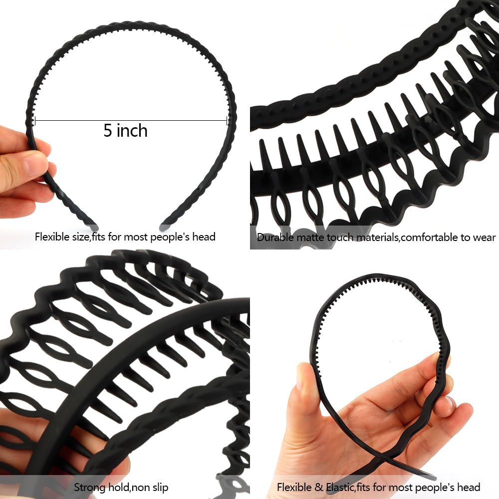 Diadema AHONEY negra unisex para mujeres y hombres.
