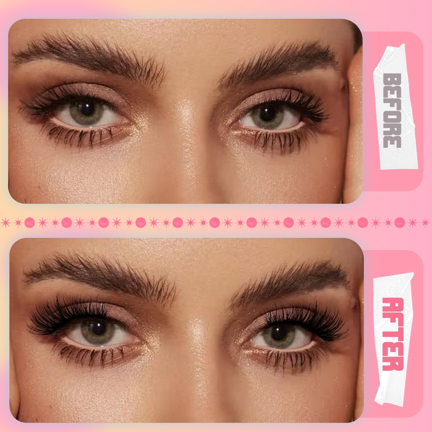 Ahrikiss Half Lashes clear band design close-up for seamless adhesion.