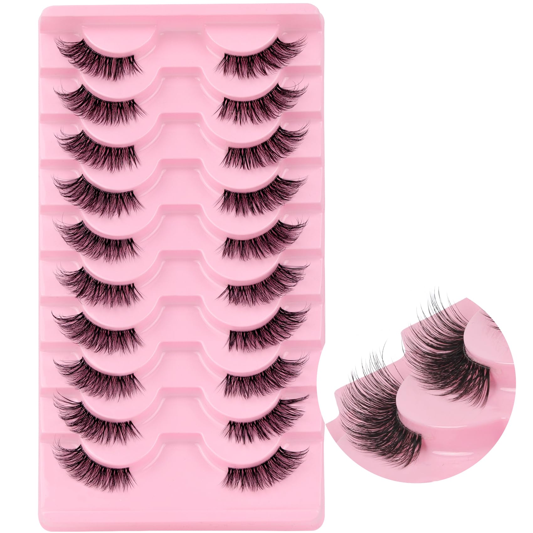 Ahrikiss Half Lashes natural look packaging showing lightweight, everyday wear.