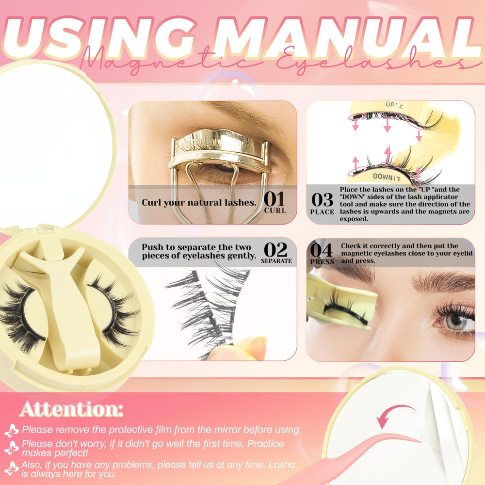 Ahrikiss instruction sheet guiding easy magnetic lash use