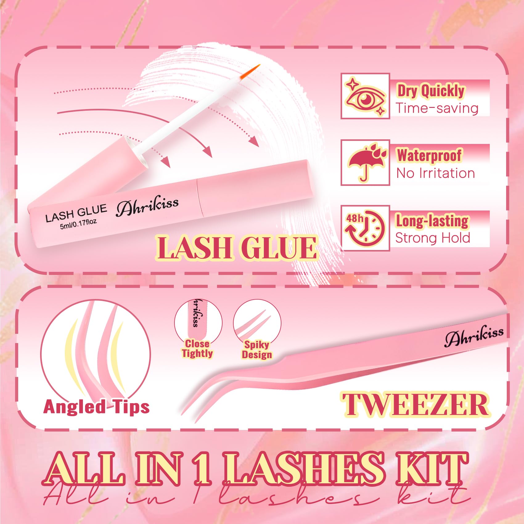 Ahrikiss lashes with black cotton band for seamless eyeliner fit
