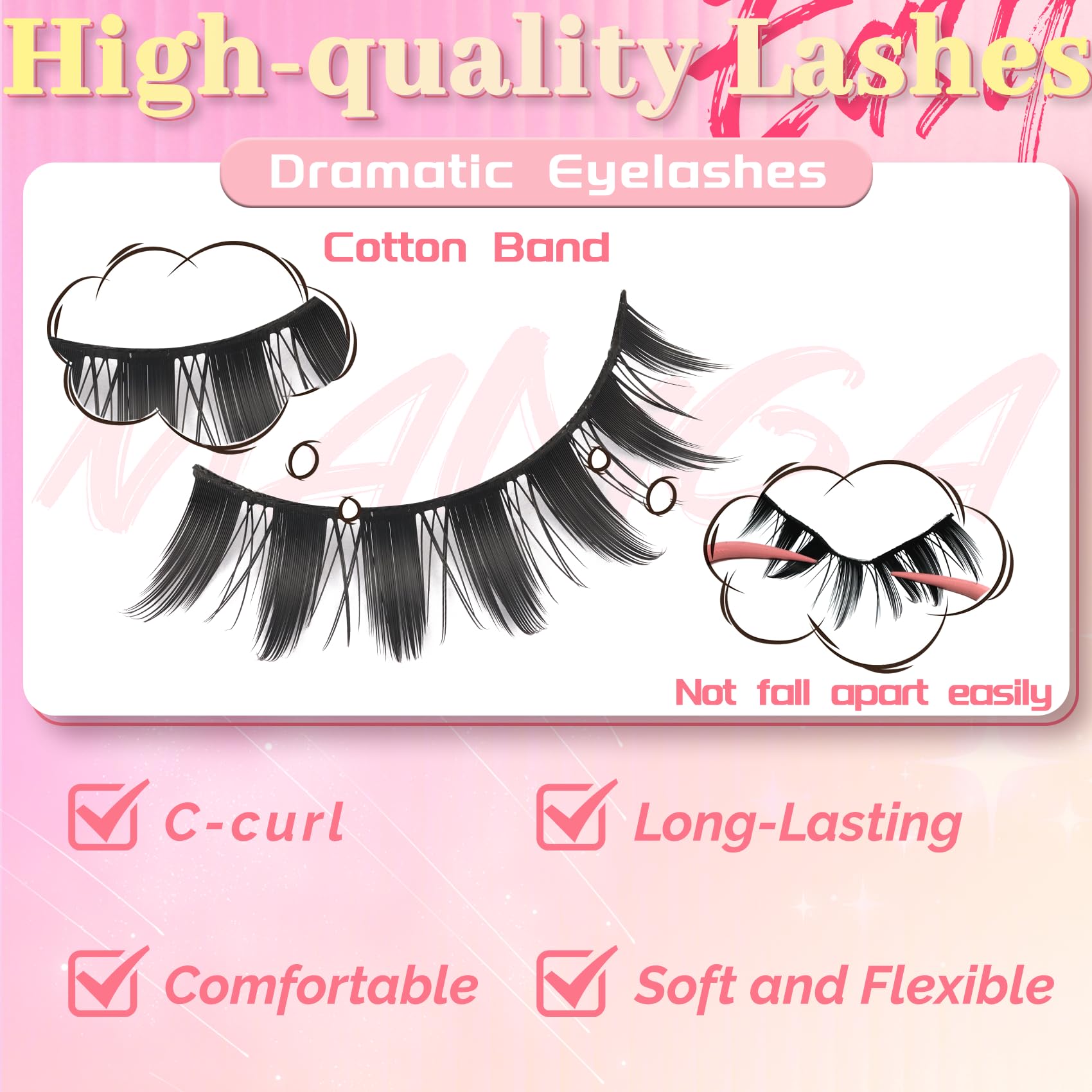Ahrikiss Lashes faux mink fibers deliver soft, lightweight volume.