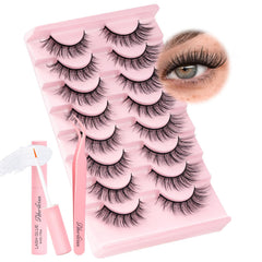 Ahrikiss wispy cat-eye lashes eight-pair kit for natural daily look