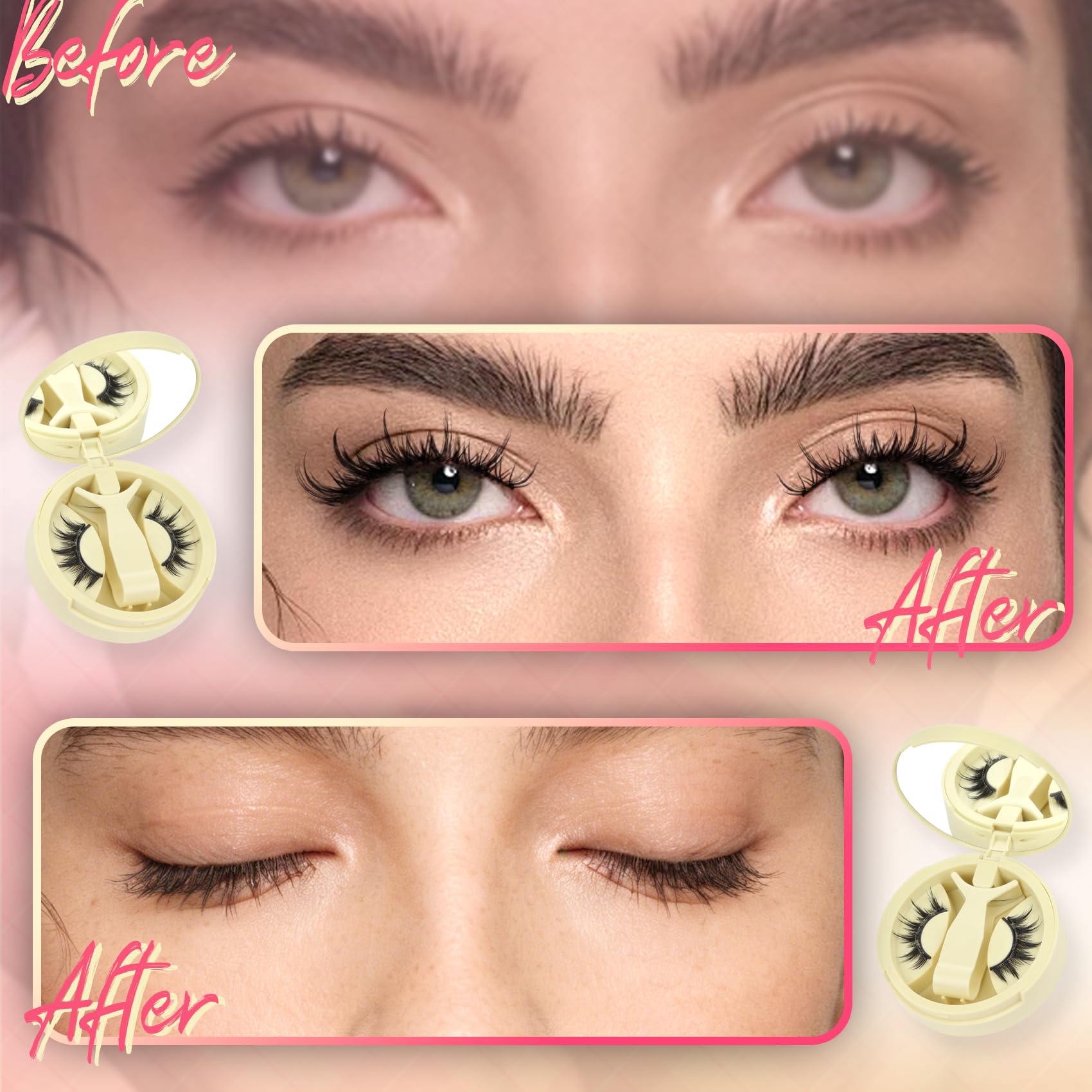 Ahrikiss magnetic applicator demonstrating precise lash placement