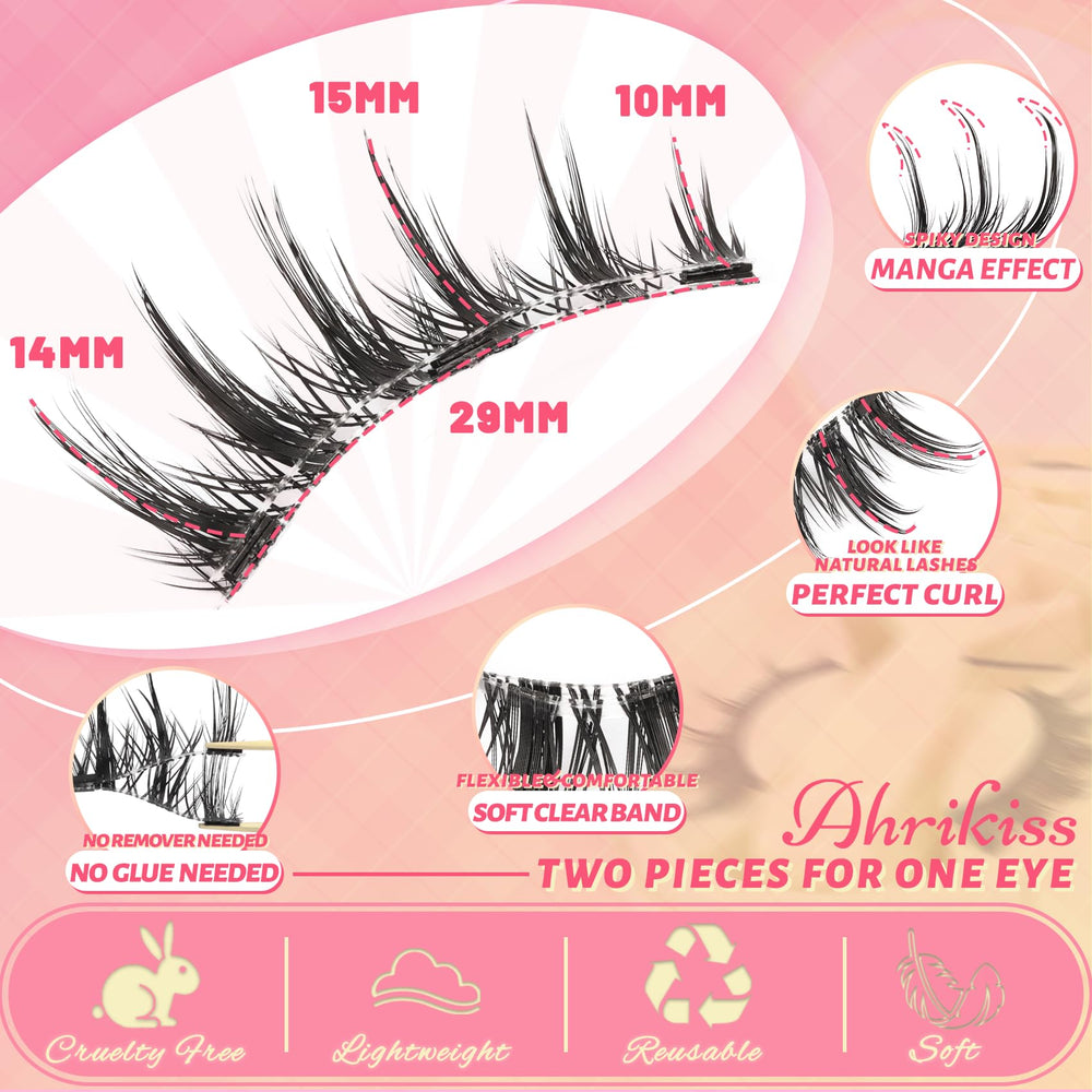 Ahrikiss natural manga lashes for a soft, eye-enhancing look