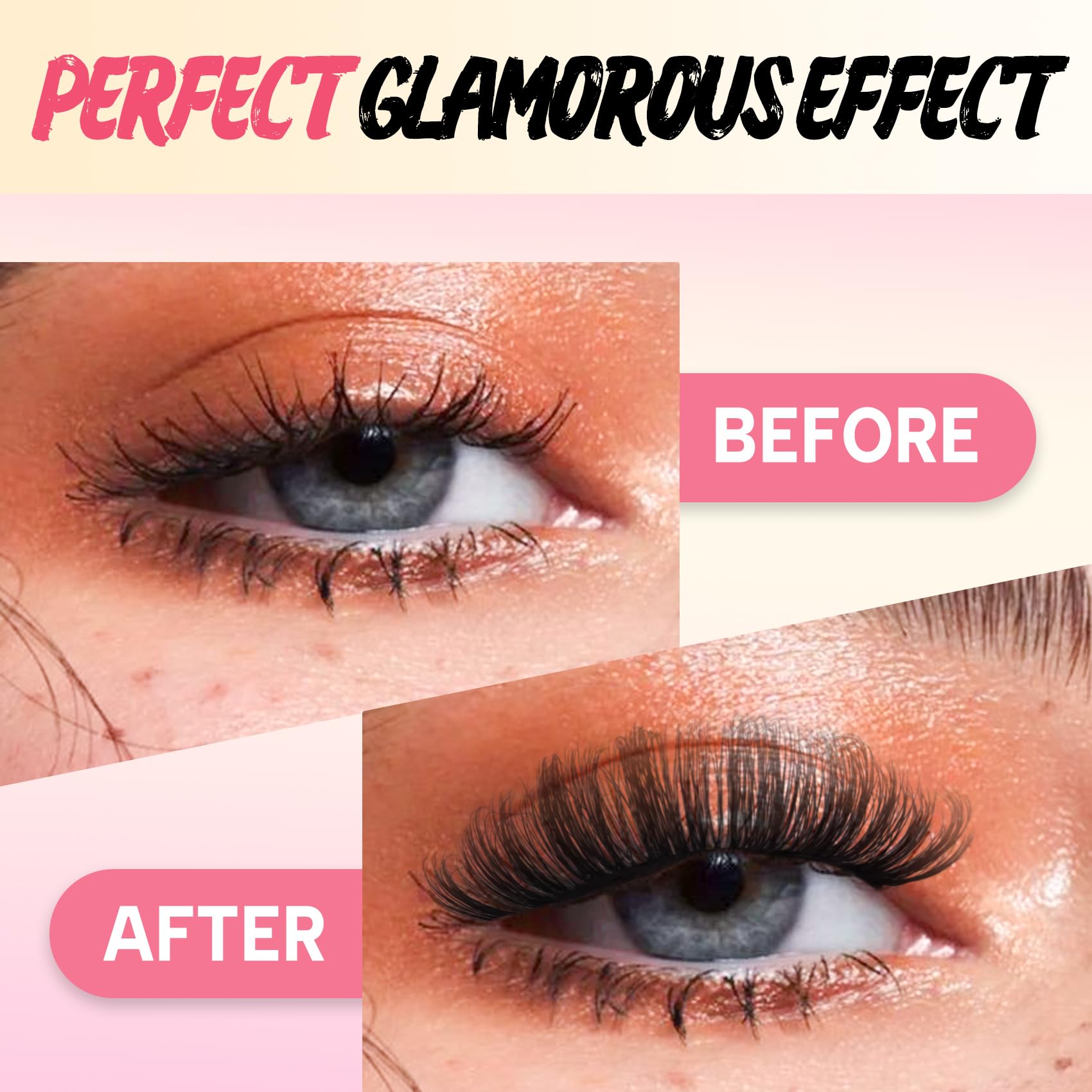 Ahrikiss D Curl lashes close-up highlighting wispy 3D volume