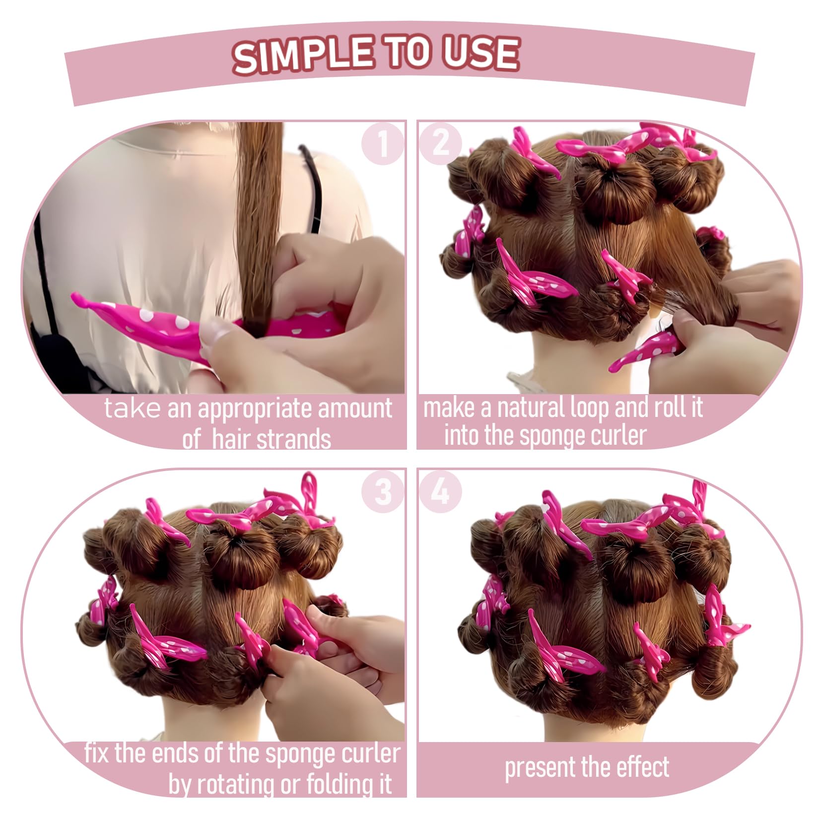 AHSNYLC satin sponge rollers suitable for all hair types.