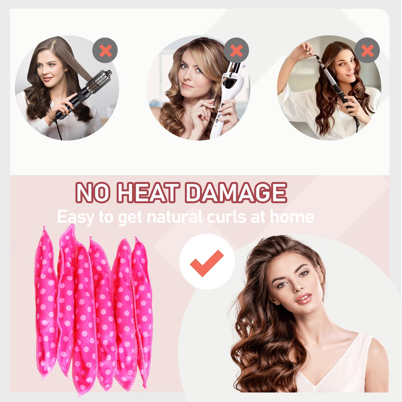 AHSNYLC satin sponge rollers ideal for salon or home styling.