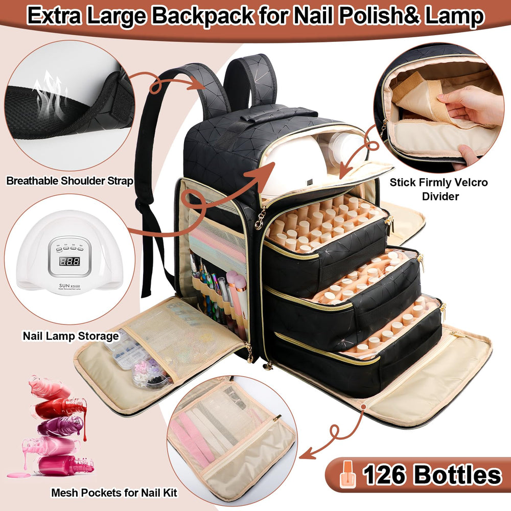 ahzske organizer shows 42-slot nail polish pouches for safe storage