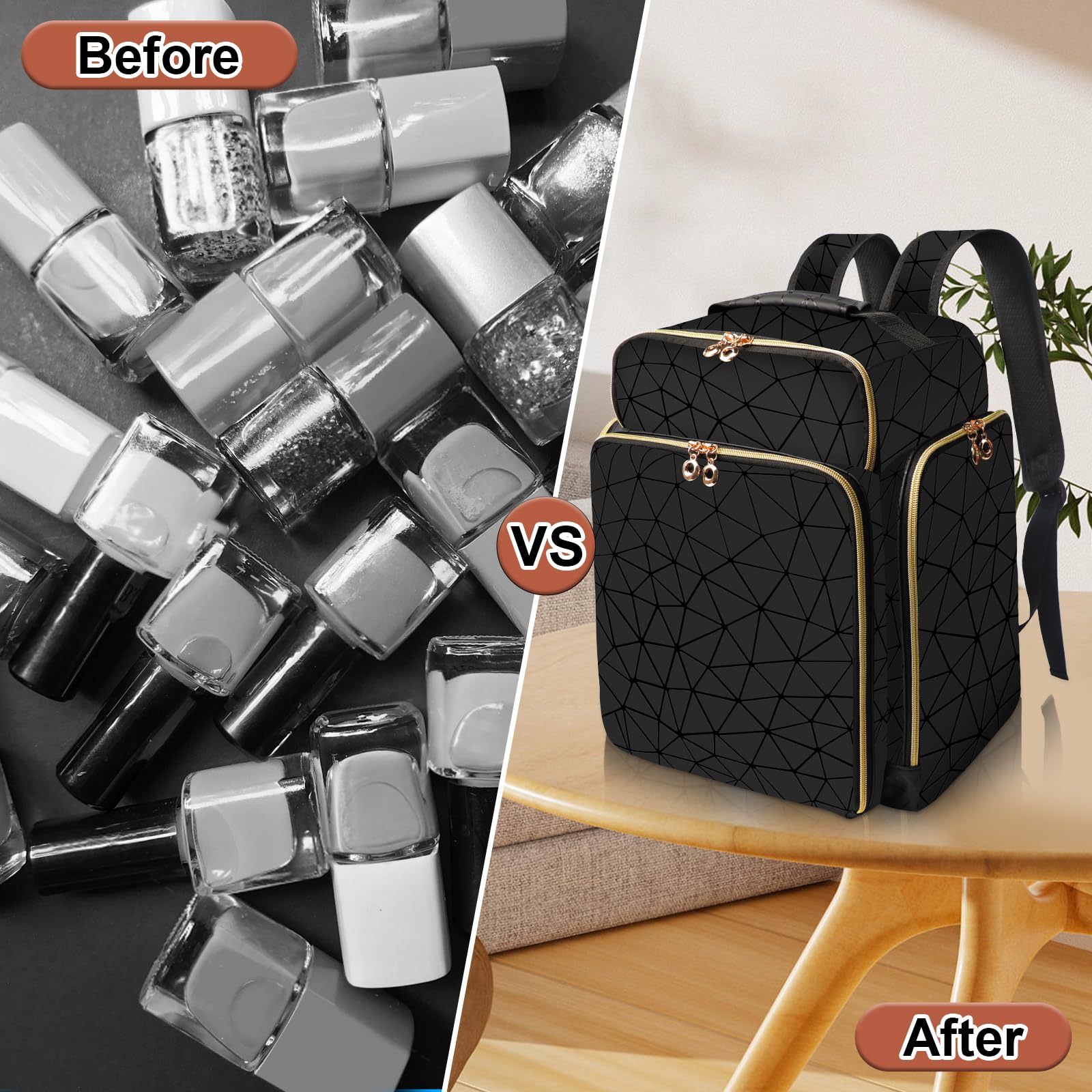 three removable cases simplify packing and organization on the go