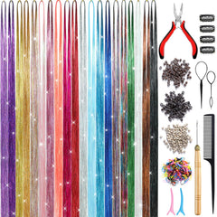 AIAIZHQH Hair Tinsel Kit shows 20 colors for versatile outfits.