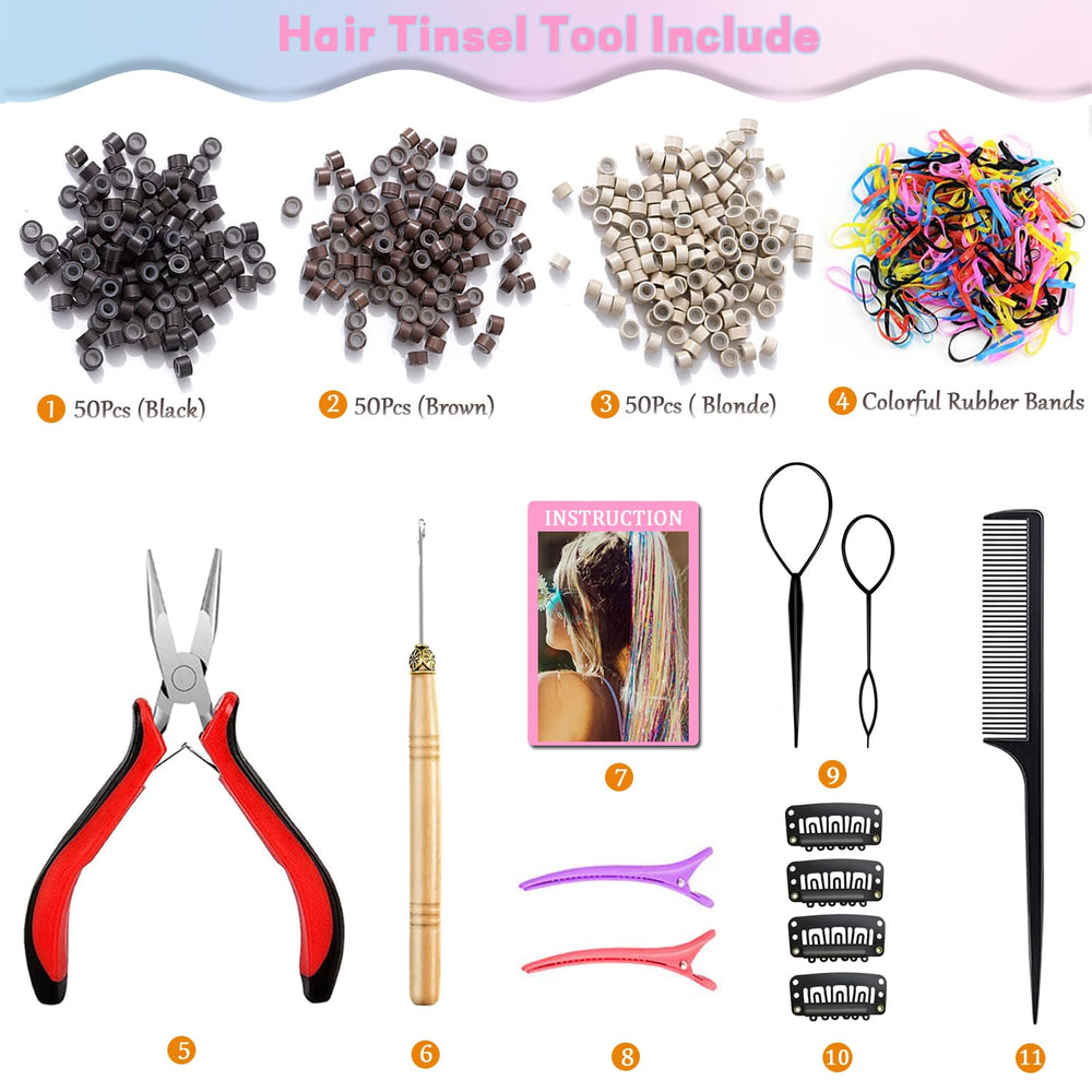 AIAIZHQH 48-inch tinsel strands for dramatic length and shimmer.