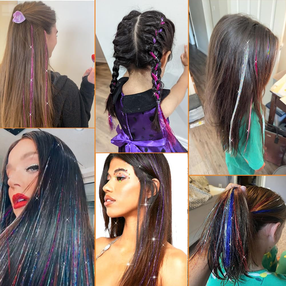 AIAIZHQH heat-resistant polyester tinsel fibers hover mid-styling.