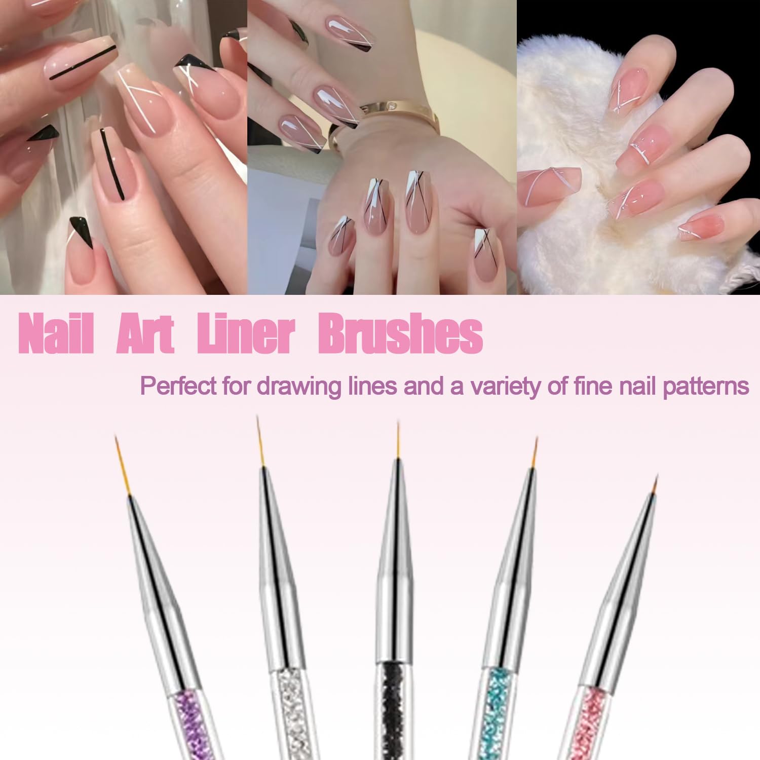 AIBEE 5mm liner brush offers precise lines for clean French tips