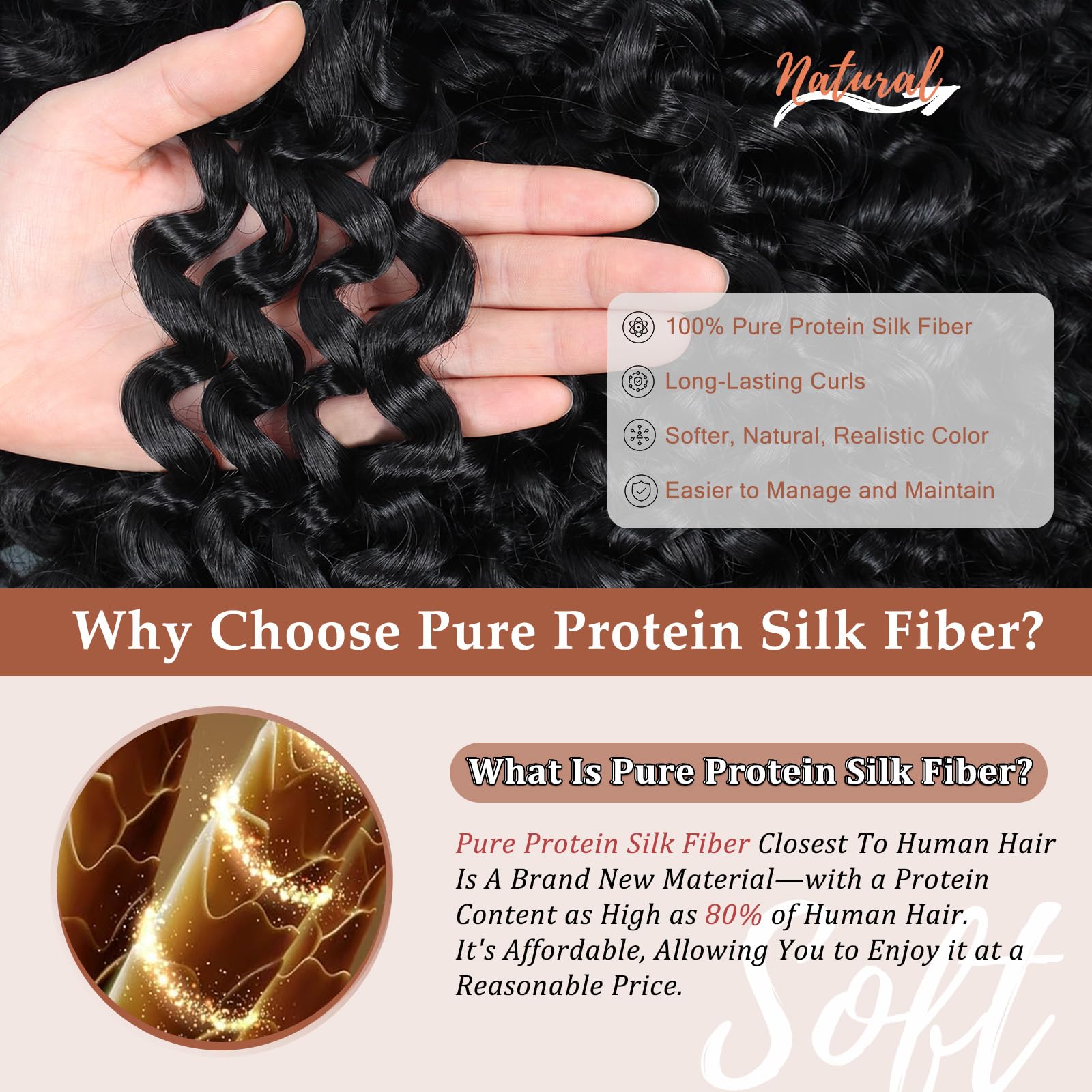 AIBEO Protein Silk Fiber hair feels soft and smooth