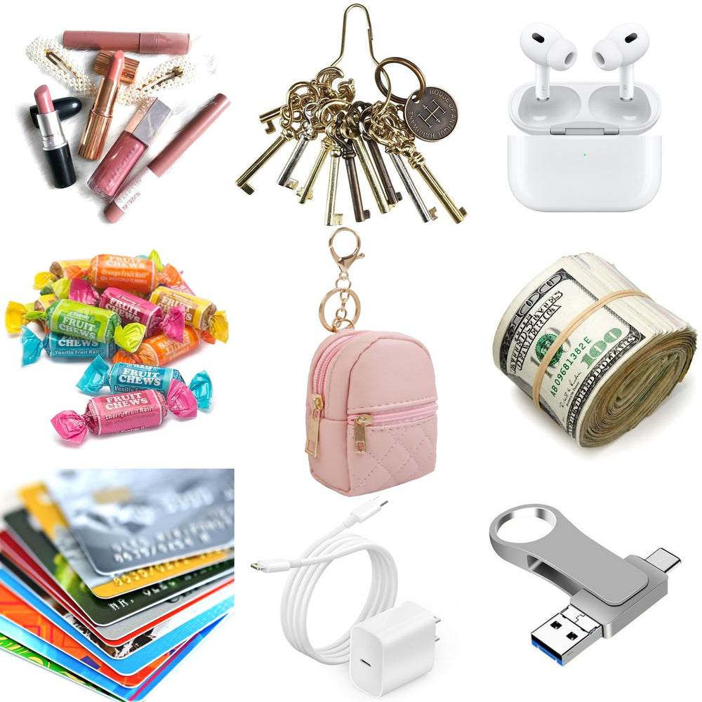 AIBFRID beige mini bag keychain featuring a cute backpack design for daily ease.