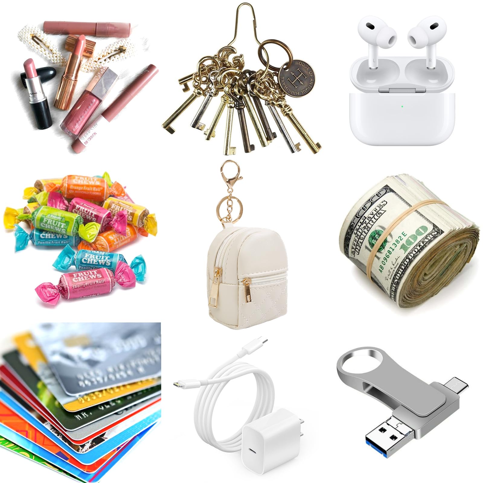 AIBFRID mini backpack keychain in beige blends with everyday outfits and keeps items organized.