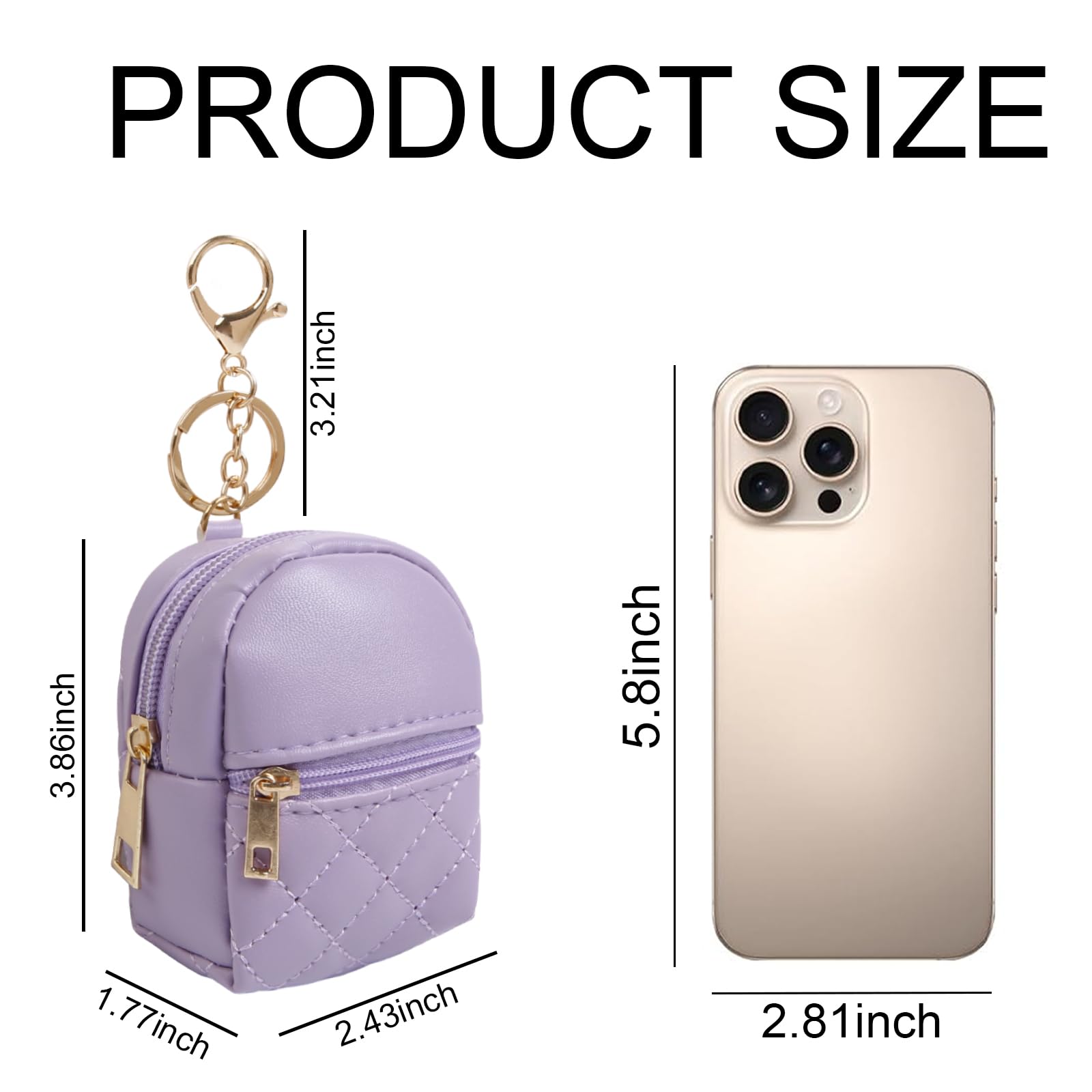 AIBFRID compact mini bag keychain fits lipstick, cards, and keys neatly.