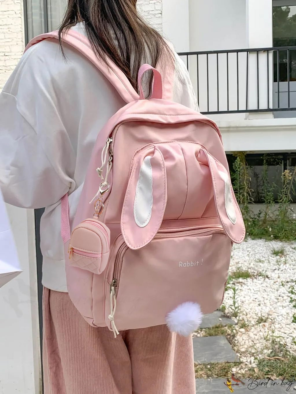 AIBFRID mini backpack keychain in gray for versatile, lightweight daily use.
