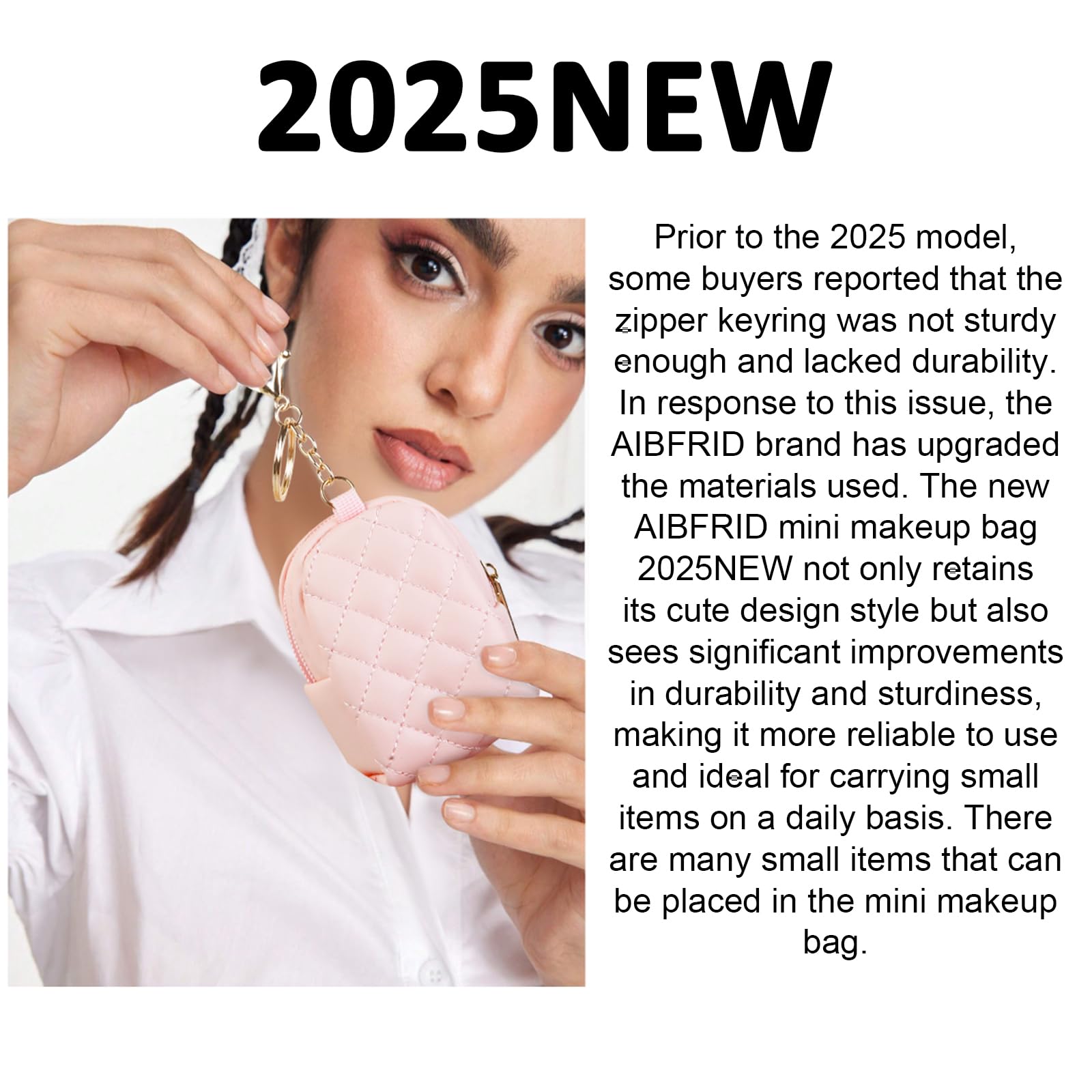 AIBFRID mini makeup pouch in gray showcases compact, travel-ready organization.