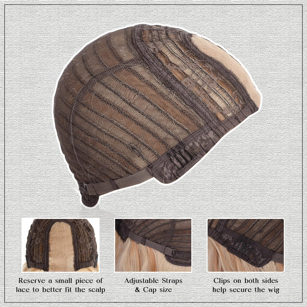 Aida ble heat-resistant synthetic hair wig for safe styling.