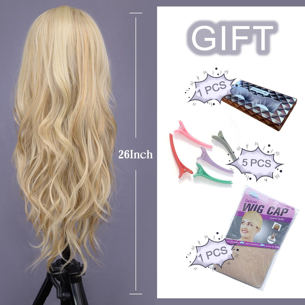 Aida ble natural-color long-wavy fiber complements outfits.
