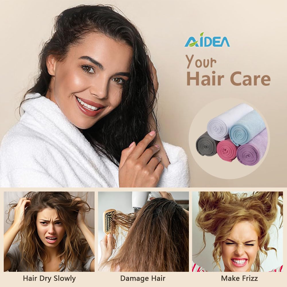 AIDEA 26x10 inch hair towel wrap providing full coverage for most hair lengths.