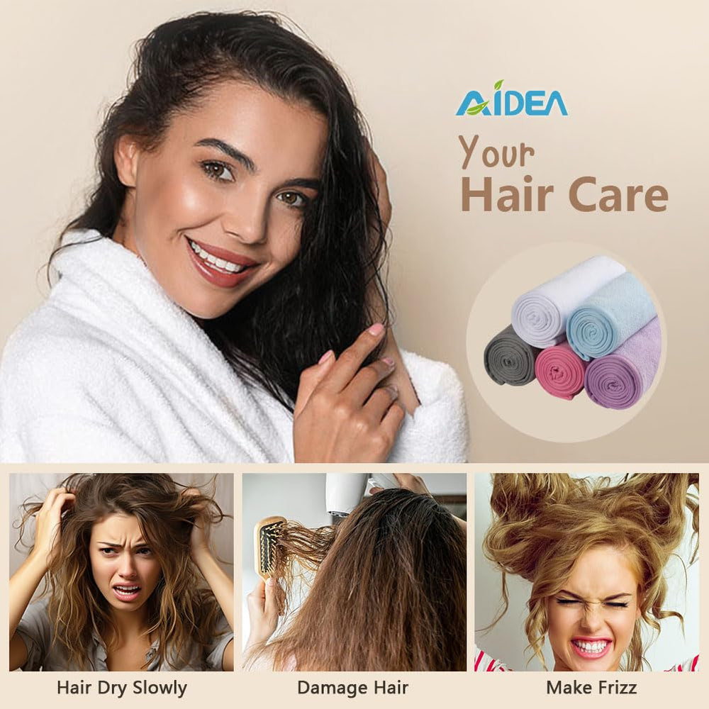 AIDEA 26x10 inch hair towel wrap providing full coverage for most hair lengths.