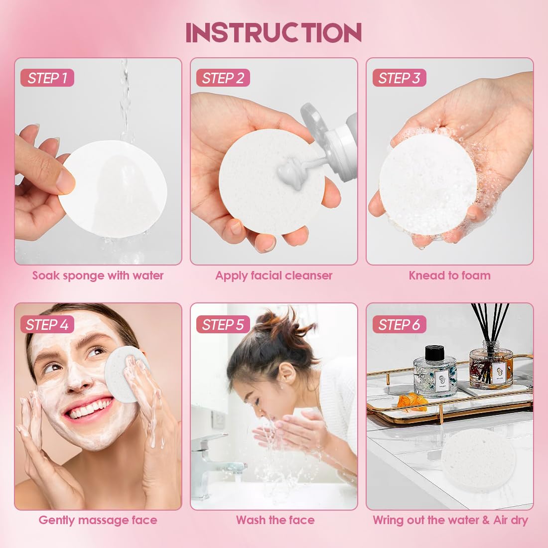 AIDEA cellulose sponge versatile for cleansing, exfoliation, and makeup removal.