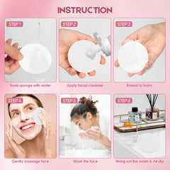 AIDEA cellulose sponge versatile for cleansing, exfoliation, and makeup removal.