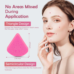 Portable pink sponges from AIDEA for cleansing and exfoliation.