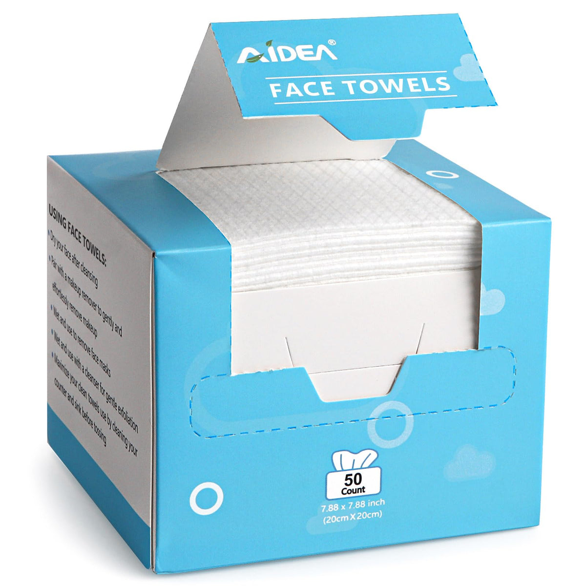 AIDEA disposable face towels pack for soft, gentle cleansing and makeup removal.